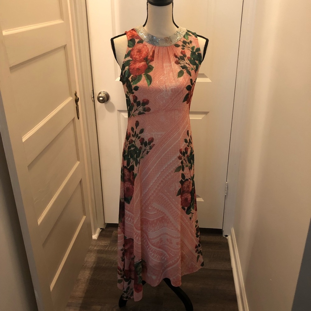 Anthropologie Scarf Style Boho Sequin Midi Dress